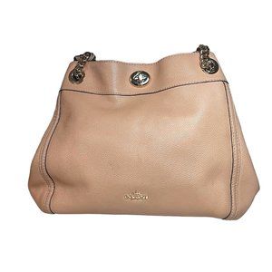 Coach Turnlock Edie Stone Shoulder Bag Pebble Leather
